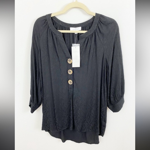 new directions Tops - New Directions Black Button-Front Blouse